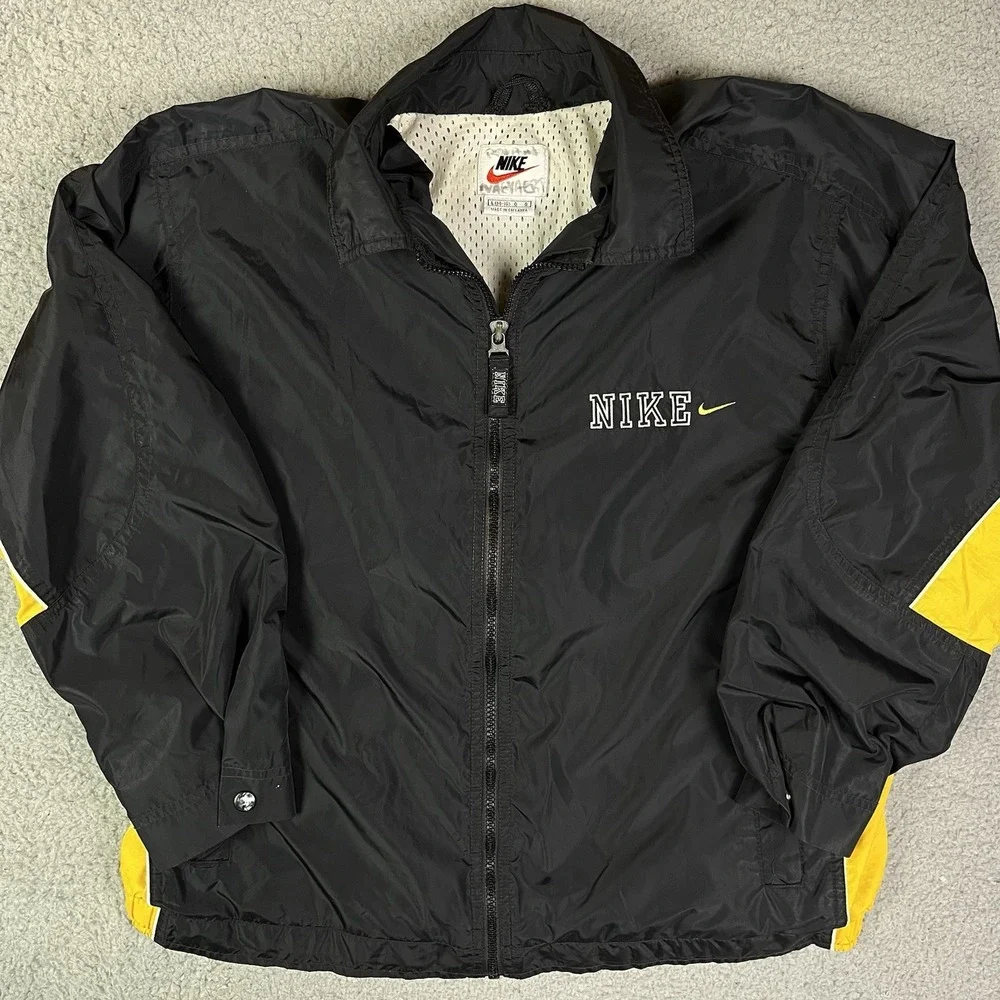 VTG 90s Nike Jacket Youth Boys Size L (14-16) Full Zip Mesh Lined Windbreaker